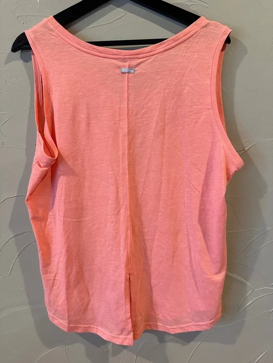 Women's Sleeveless Scoop Neck Tank Top in Coral Pink - Picture 3 of 5